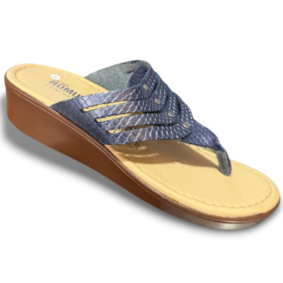 Romulo Sandalia Cuero Azul Mujer Ref 5752